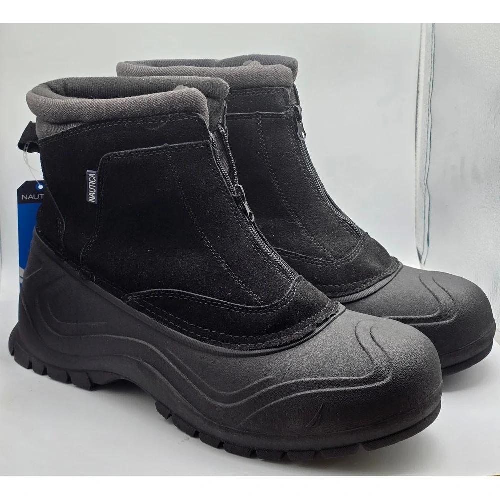 Nautica Black Winter Boots 3M Thinsulate Water Resistant Size 12 NWT Outdoor